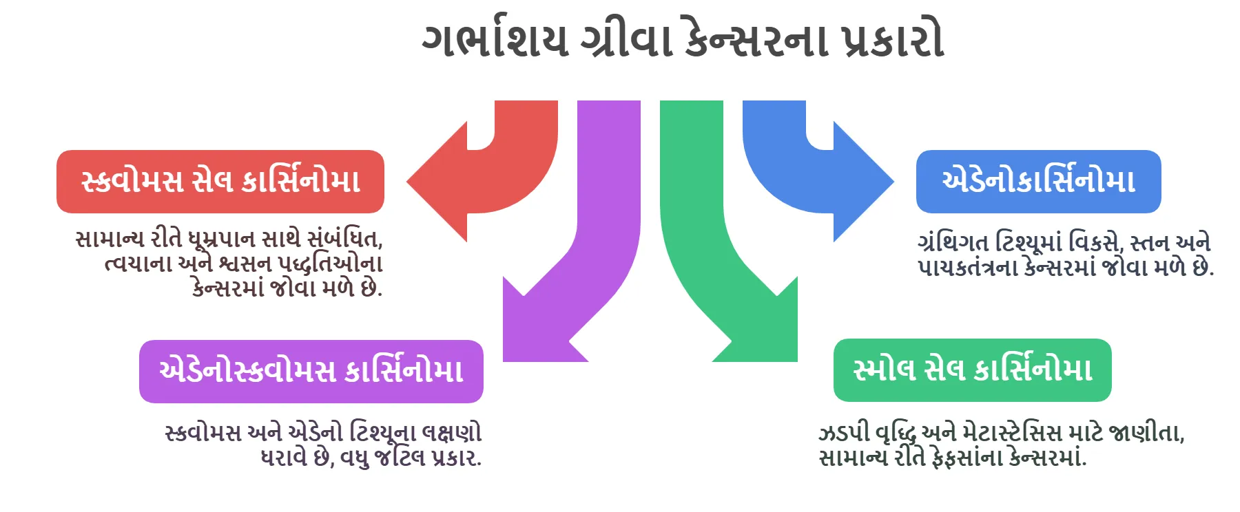 ગર્ભાશય ગ્રીવા કેન્સરના પ્રકારો