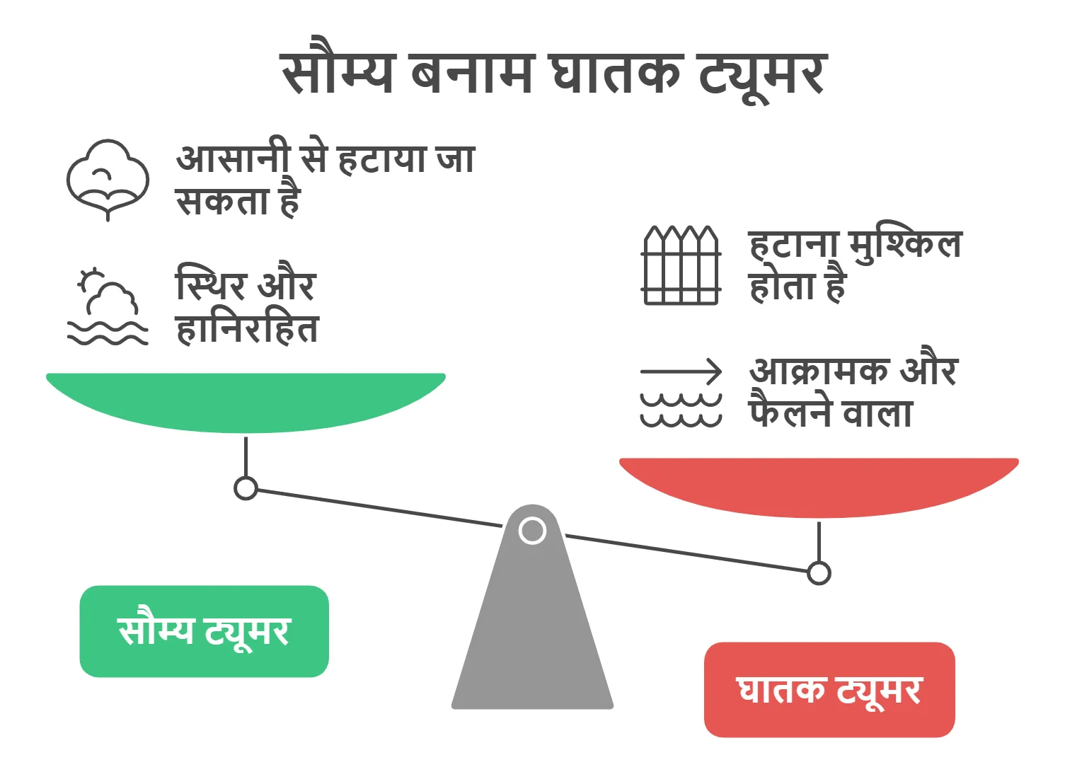 सौम्य बनाम घातक ट्यूमर