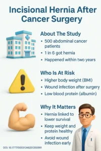 Risk Factors for Postoperative Incisional Hernia and Its Effects on Long-Term Outcomes After Gastrointestinal and Hepatopancreaticobiliary Cancer Surgery DOI- 10.117700