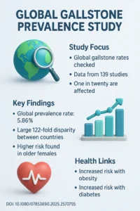 Estimating global prevalence of gallbladder stones in general population from 2000 to 2024- systematic review and meta-analysis DOI 10.108007853890.2025.2570795