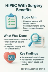 Efficacy and safety of secondary cytoreductive surgery with hyperthermic intraperitoneal chemotherapy in platinum-sensitive recurrent.DOI 10.1186s12957-025-04076-7